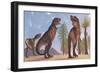 Tyrannosaurus Rex Dinosaurs Have a Growling Session-Stocktrek Images-Framed Art Print