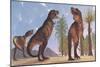 Tyrannosaurus Rex Dinosaurs Have a Growling Session-Stocktrek Images-Mounted Art Print