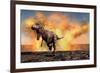 Tyrannosaurus Rex Escaping from a Violent Fire Storm-null-Framed Art Print