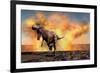 Tyrannosaurus Rex Escaping from a Violent Fire Storm-null-Framed Art Print