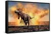 Tyrannosaurus Rex Escaping from a Violent Fire Storm-null-Framed Stretched Canvas