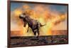 Tyrannosaurus Rex Escaping from a Violent Fire Storm-null-Framed Art Print