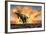 Tyrannosaurus Rex Escaping from a Violent Fire Storm-null-Framed Art Print