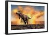 Tyrannosaurus Rex Escaping from a Violent Fire Storm-null-Framed Art Print