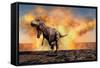 Tyrannosaurus Rex Escaping from a Violent Fire Storm-null-Framed Stretched Canvas