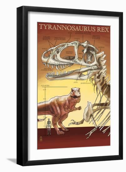 Tyrannosaurus Rex Facts, c.2008-Lantern Press-Framed Art Print