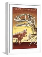Tyrannosaurus Rex Facts, c.2008-Lantern Press-Framed Art Print