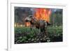 Tyrannosaurus Rex Fleeing from a Deadly Forest Fire-null-Framed Art Print
