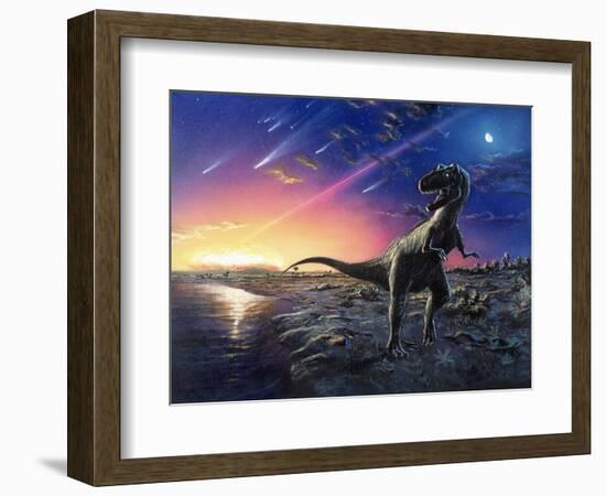 Tyrannosaurus Rex Fleeing From An Asteroid Strike-Chris Butler-Framed Premium Photographic Print