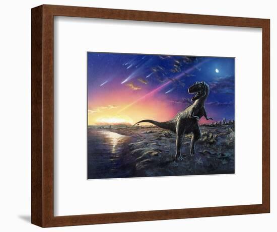 Tyrannosaurus Rex Fleeing From An Asteroid Strike-Chris Butler-Framed Premium Photographic Print