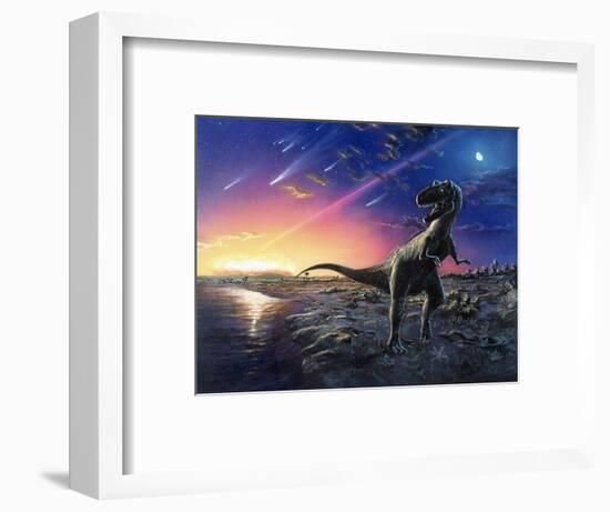 Tyrannosaurus Rex Fleeing From An Asteroid Strike-Chris Butler-Framed Premium Photographic Print