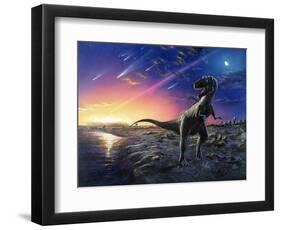 Tyrannosaurus Rex Fleeing From An Asteroid Strike-Chris Butler-Framed Premium Photographic Print