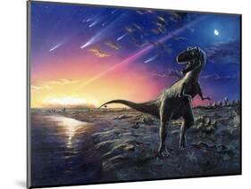 Tyrannosaurus Rex Fleeing From An Asteroid Strike-Chris Butler-Mounted Premium Photographic Print