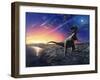 Tyrannosaurus Rex Fleeing From An Asteroid Strike-Chris Butler-Framed Premium Photographic Print