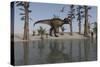 Tyrannosaurus Rex Hunting for its Next Meal Along the Water's Edge-null-Stretched Canvas