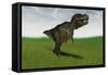 Tyrannosaurus Rex Hunting for its Next Meal in a Grassy Field-null-Framed Stretched Canvas