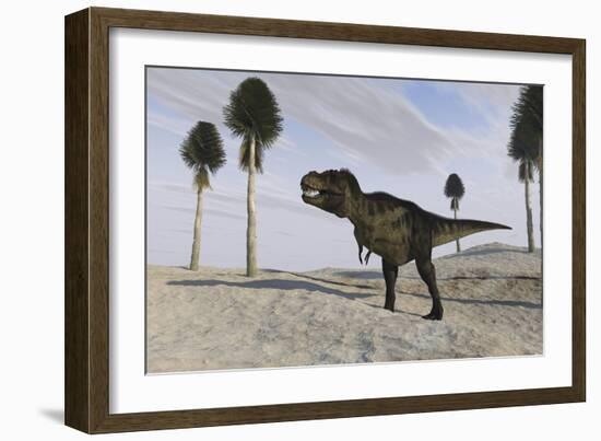 Tyrannosaurus Rex Hunting for its Next Meal-null-Framed Art Print