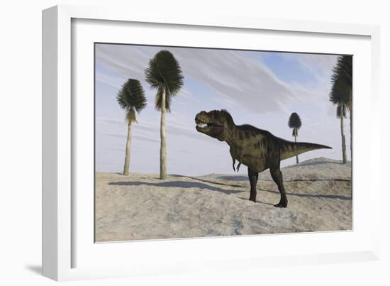 Tyrannosaurus Rex Hunting for its Next Meal-null-Framed Art Print