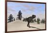 Tyrannosaurus Rex Hunting for its Next Meal-null-Framed Art Print