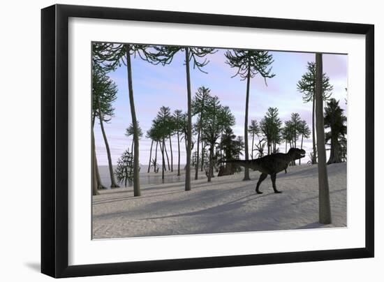 Tyrannosaurus Rex Hunting for its Next Meal-null-Framed Premium Giclee Print