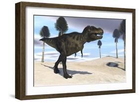 Tyrannosaurus Rex Hunting for its Next Meal-null-Framed Premium Giclee Print