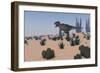 Tyrannosaurus Rex Hunting in a Desert Environment-null-Framed Art Print