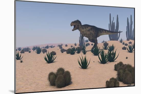 Tyrannosaurus Rex Hunting in a Desert Environment-null-Mounted Art Print