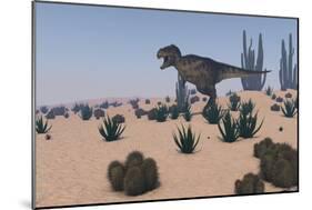 Tyrannosaurus Rex Hunting in a Desert Environment-null-Mounted Art Print