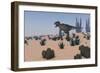 Tyrannosaurus Rex Hunting in a Desert Environment-null-Framed Premium Giclee Print