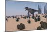 Tyrannosaurus Rex Hunting in a Desert Environment-null-Mounted Premium Giclee Print