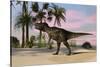 Tyrannosaurus Rex Hunting in a Tropical Environment-null-Stretched Canvas