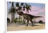 Tyrannosaurus Rex Hunting in a Tropical Environment-null-Framed Art Print