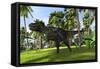 Tyrannosaurus Rex Hunting in a Tropical Landscape-null-Framed Stretched Canvas