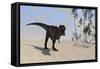 Tyrannosaurus Rex Hunting in an Open Desert-null-Framed Stretched Canvas