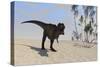 Tyrannosaurus Rex Hunting in an Open Desert-null-Stretched Canvas