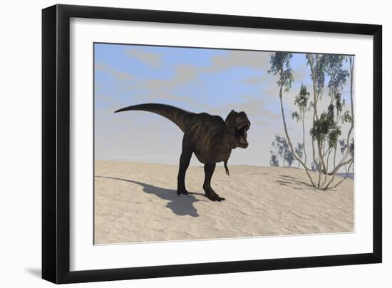 Tyrannosaurus Rex Hunting in an Open Desert-null-Framed Art Print