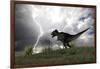 Tyrannosaurus Rex Hunting in an Open Field During a Lightning Storm-null-Framed Art Print