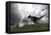 Tyrannosaurus Rex Hunting in an Open Field During a Lightning Storm-null-Framed Stretched Canvas