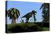 Tyrannosaurus Rex Hunting in an Open Field-null-Stretched Canvas