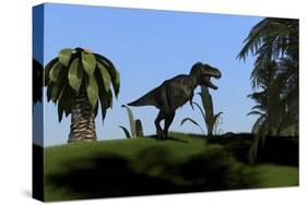 Tyrannosaurus Rex Hunting in an Open Field-null-Stretched Canvas