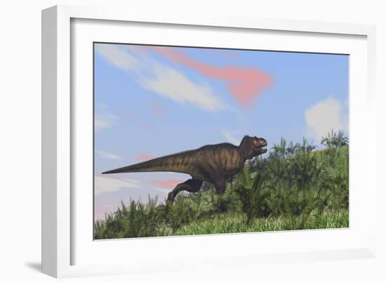 Tyrannosaurus Rex Hunting in an Open Field-null-Framed Art Print