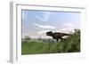 Tyrannosaurus Rex Hunting in an Open Field-null-Framed Art Print