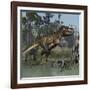 Tyrannosaurus Rex Hunting in Prehistoric Wetlands-Stocktrek Images-Framed Art Print