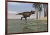 Tyrannosaurus Rex Hunting in Shallow Water-null-Framed Art Print