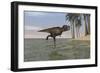 Tyrannosaurus Rex Hunting in Shallow Water-null-Framed Premium Giclee Print