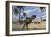 Tyrannosaurus Rex Hunting in Shallow Water-null-Framed Art Print