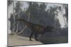 Tyrannosaurus Rex Hunting on the Edge of Shoreline-null-Mounted Art Print