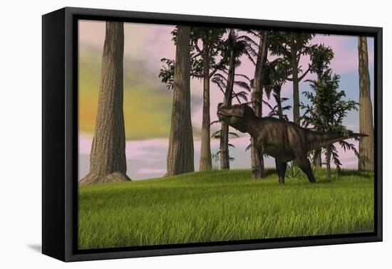 Tyrannosaurus Rex in a Grassy Field-null-Framed Stretched Canvas