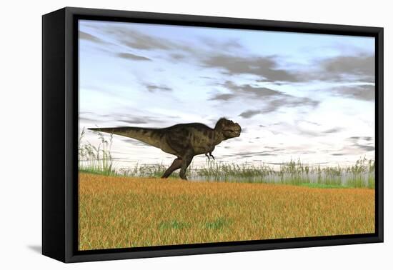 Tyrannosaurus Rex in a Grassy Field-null-Framed Stretched Canvas