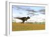 Tyrannosaurus Rex in a Grassy Field-null-Framed Art Print